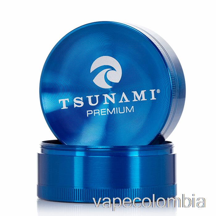 Kit De Vapeo Completo Tsunami 2.4 Pulgadas Molinillo Superior Hundido De 4 Piezas Azul (63 Mm)